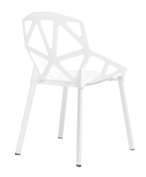 Scaun Argus design geometric, alb/negru, polipropilena, picioare metalice, C1023.BLACK - King [5]