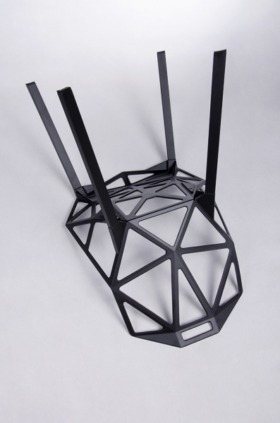 Scaun Argus design geometric, negru/alb, aluminiu, DC-362.ALLBLACK - King [3]