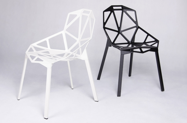 Scaun Argus design geometric, negru/alb, aluminiu, DC-362.ALLBLACK - King [8]
