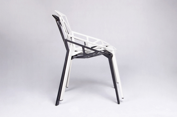 Scaun Argus design geometric, negru/alb, aluminiu, DC-362.ALLBLACK - King [9]