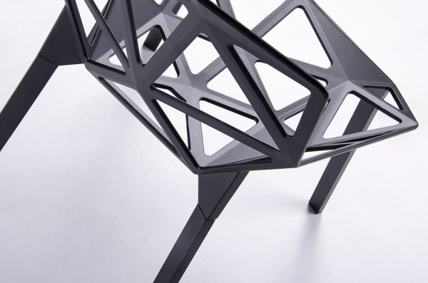 Scaun Argus design geometric, negru/alb, aluminiu, DC-362.ALLBLACK - King [7]