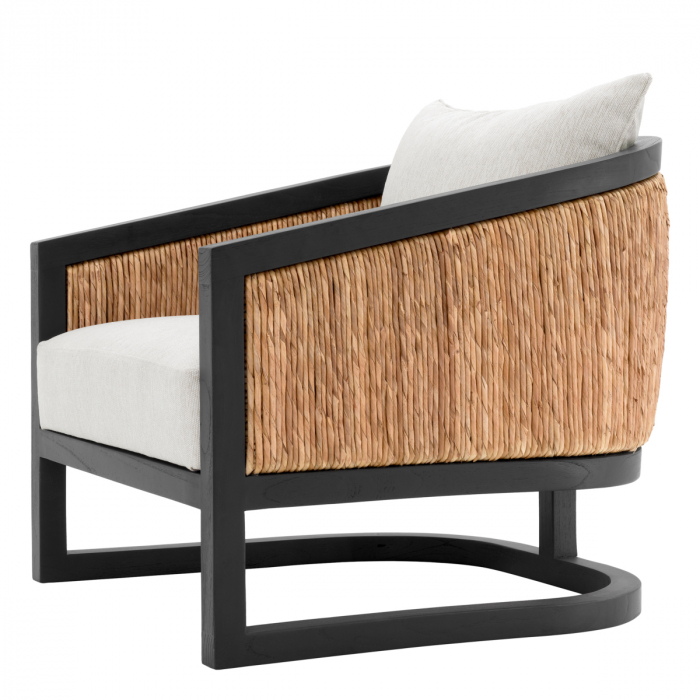   Scaun Aruba finisaj negru clasic iarbă de mare naturală sentier crem 117459 EICHHOLTZ [5]