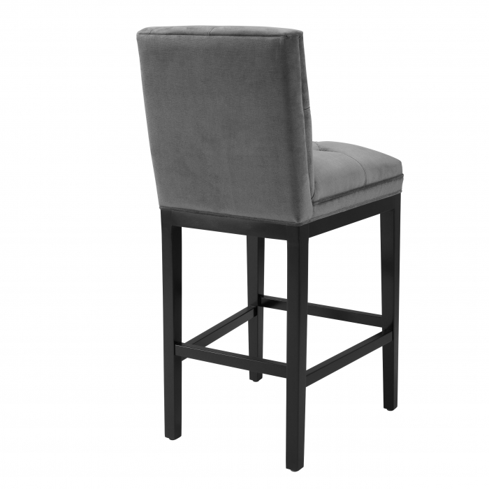 Scaun bar clasic Cesare fara brate, textil gri granit si picioare negre lemn | Eichholtz - 111689 [4]