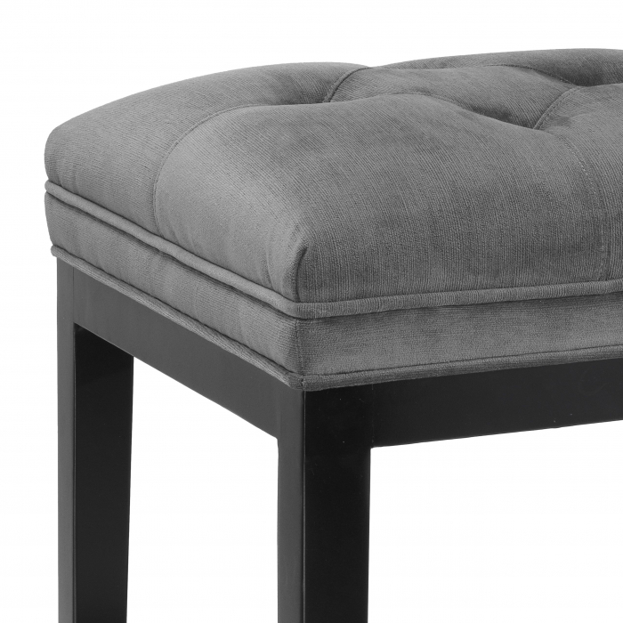 Scaun bar clasic Cesare fara brate, textil gri granit si picioare negre lemn | Eichholtz - 111689 [5]