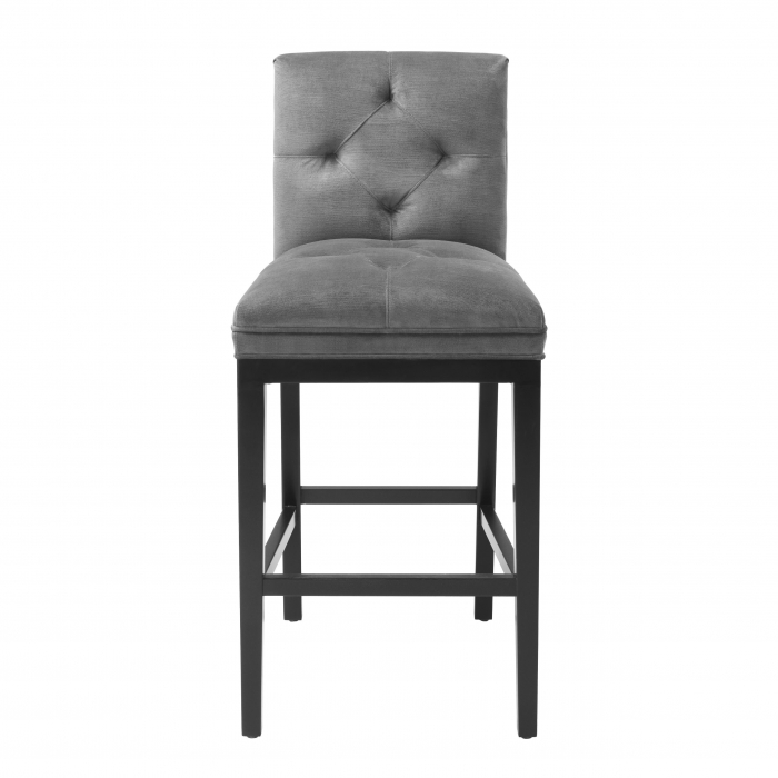 Scaun bar clasic Cesare fara brate, textil gri granit si picioare negre lemn | Eichholtz - 111689 [3]