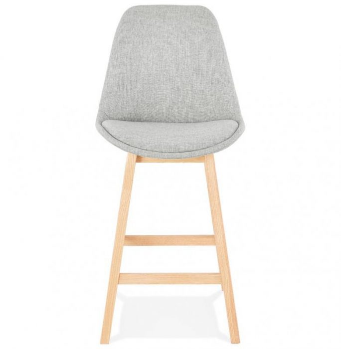 Scaun bar gri tapitat Louis II premium stil scandinav, picioare lemn masiv stejar, BS01960GRNA - Kokoon [2]