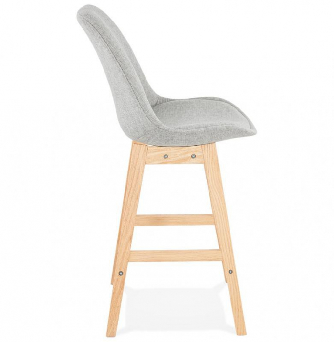Scaun bar gri tapitat Louis II premium stil scandinav, picioare lemn masiv stejar, BS01960GRNA - Kokoon [3]