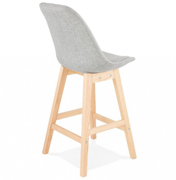 Scaun bar gri tapitat Louis II premium stil scandinav, picioare lemn masiv stejar, BS01960GRNA - Kokoon [4]