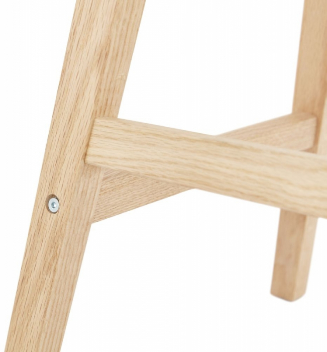 Scaun bar gri tapitat Louis II premium stil scandinav, picioare lemn masiv stejar, BS01960GRNA - Kokoon [8]