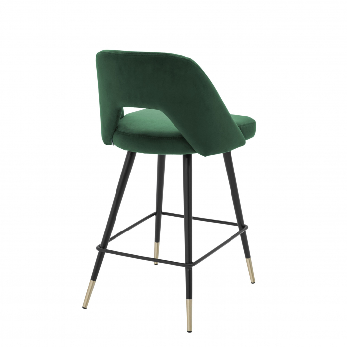 Scaun bar lux Avorio 65 cm catifea diverse culori, picioare negre cu auriu | Eichholtz - 112053 [9]