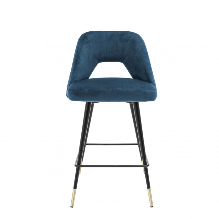 Scaun bar lux Avorio 65 cm catifea diverse culori, picioare negre cu auriu | Eichholtz - 112053 [13]