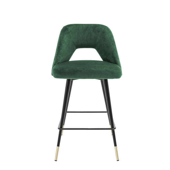 Scaun bar lux Avorio 65 cm catifea diverse culori, picioare negre cu auriu | Eichholtz - 112053 [8]