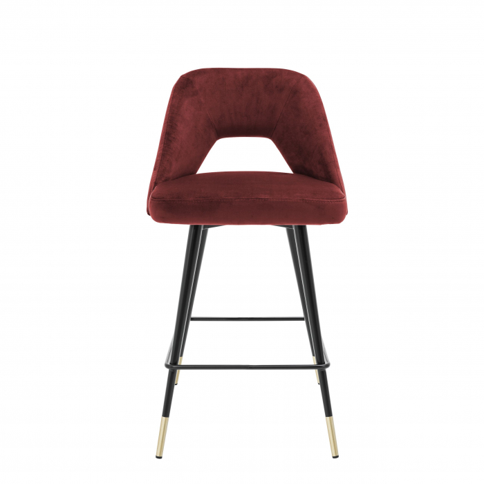 Scaun bar lux Avorio 65 cm catifea diverse culori, picioare negre cu auriu | Eichholtz - 112053 [2]
