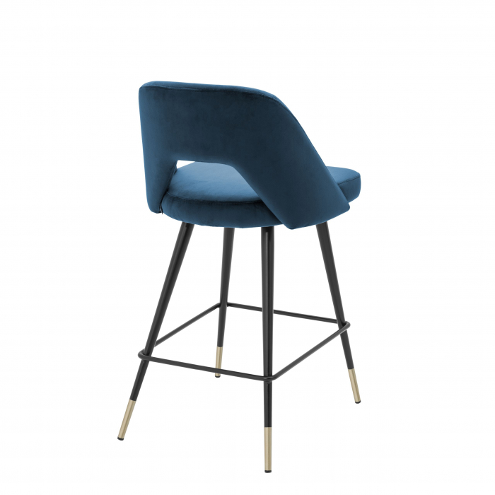 Scaun bar lux Avorio 65 cm catifea diverse culori, picioare negre cu auriu | Eichholtz - 112053 [14]