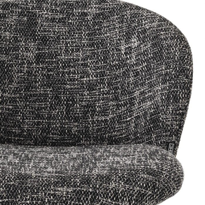 Scaun bar lux Volante 65 cm textil bej/negru, picioare negre cu auriu otel | Eichholtz - 115741 [5]