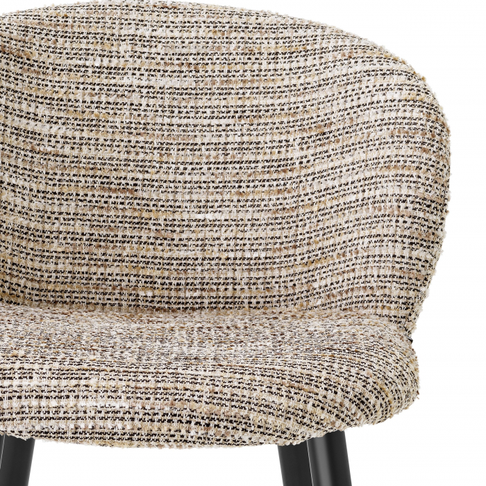 Scaun bar lux Volante 77 cm textil bej/negru, picioare negre cu auriu otel | Eichholtz - 115736 [10]