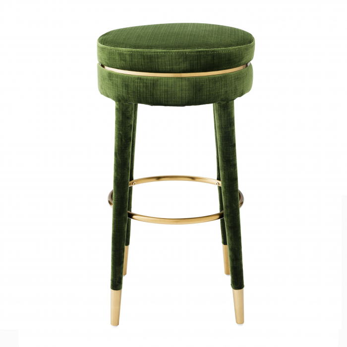 Scaun bar rotund fara brate Parisian 78 cm catifea albastra/verde, detalii aurii | Eichholtz - 113719 [6]