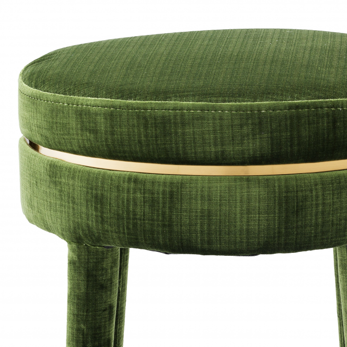 Scaun bar rotund fara brate Parisian 78 cm catifea albastra/verde, detalii aurii | Eichholtz - 113719 [8]
