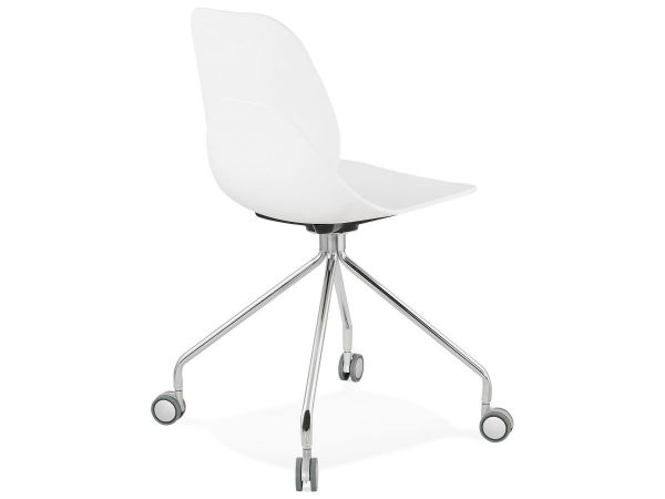 Scaun birou design alb cu roti Joyce polipropilena / picioare metal crom, CH02740WH - Kokoon [7]