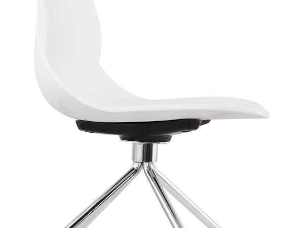 Scaun birou design alb cu roti Joyce polipropilena / picioare metal crom, CH02740WH - Kokoon [6]