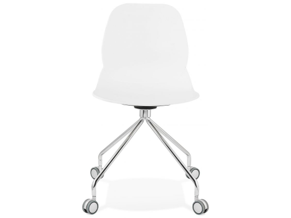 Scaun birou design alb cu roti Joyce polipropilena / picioare metal crom, CH02740WH - Kokoon [2]