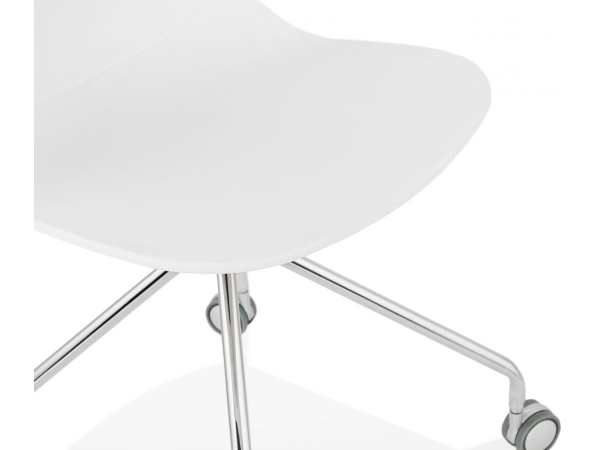 Scaun birou design alb cu roti Joyce polipropilena / picioare metal crom, CH02740WH - Kokoon [8]