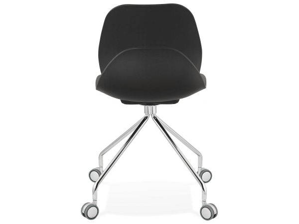 Scaun birou design negru cu roti Joyce polipropilena / picioare metal crom, CH02730BL - Kokoon [3]