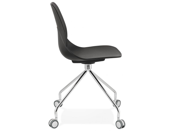 Scaun birou design negru cu roti Joyce polipropilena / picioare metal crom, CH02730BL - Kokoon [7]
