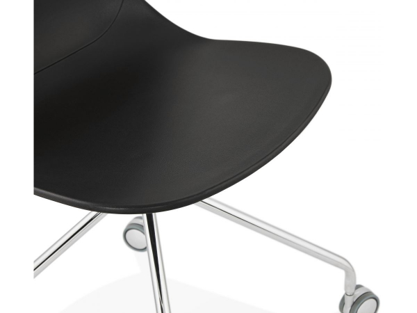 Scaun birou design negru cu roti Joyce polipropilena / picioare metal crom, CH02730BL - Kokoon [10]