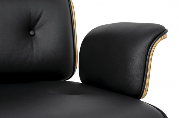 Scaun birou directorial lux Business, piele italiana neagra, lemn nuc/frasin,trandafir, baza metalica, YS-6809.BLACK.WALNUT - King [10]