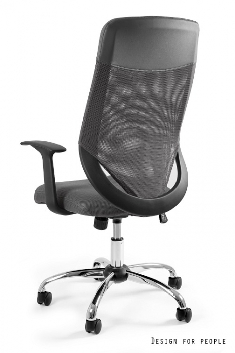 Scaun birou diverse culori Mobi Plus, sezut tapitat cu membrana, spatar tip mesh, tetiera piele ecologica, baza metal cromat, inaltime reglabila, W-952- - Unique [14]
