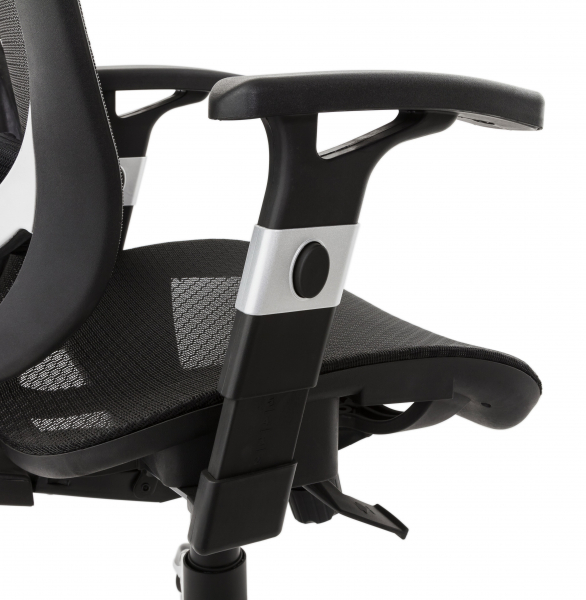Scaun birou ergonomic premium Katrina negru cu tetiera reglabila, spatar mesh / baza crom, OC00300BL - Kokoon [13]
