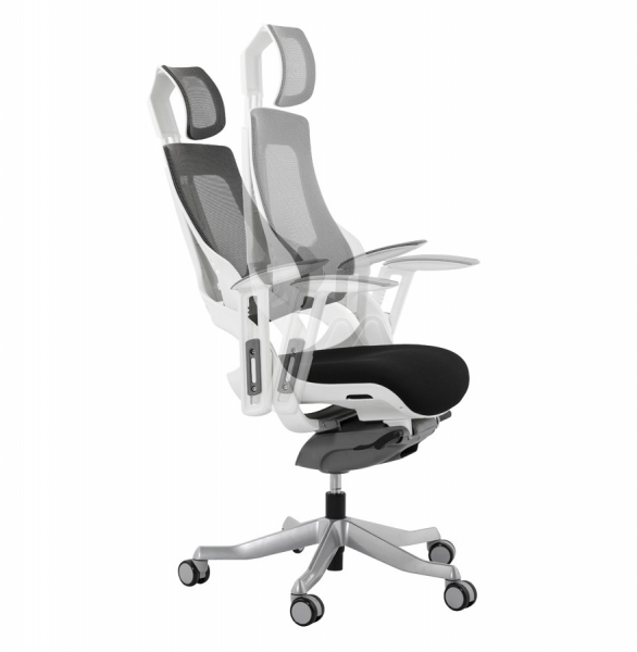 Scaun birou ergonomic premium SALYUT alb cu negru mesh / polipropilena / aluminiu, OC00320BL - Kokoon [18]