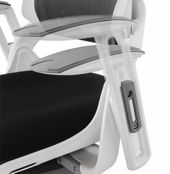Scaun birou ergonomic premium SALYUT alb cu negru mesh / polipropilena / aluminiu, OC00320BL - Kokoon [10]