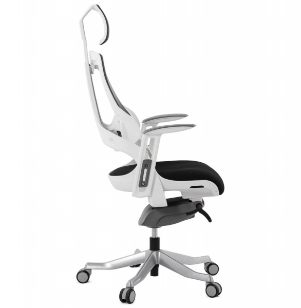 Scaun birou ergonomic premium SALYUT alb cu negru mesh / polipropilena / aluminiu, OC00320BL - Kokoon [3]