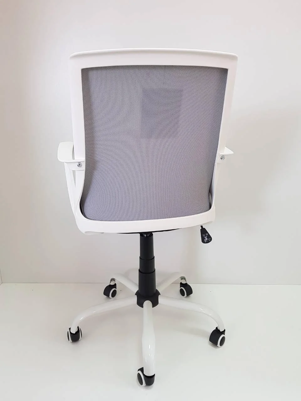Scaun birou modern gri, negru si alb Rukmi, tapiterie textil, baza rotativa alba metal, OBRQ248SZC - Signal [3]