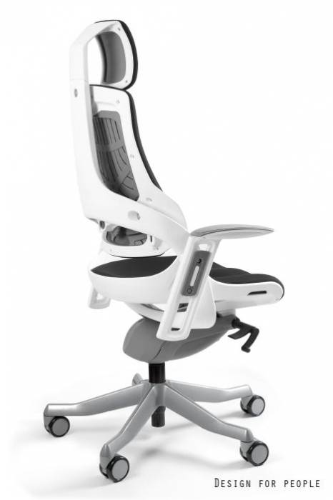 Scaun birou premium ajustabil Wau diverse culori, cadru alb, tapiterie textila, W-609-W-BL418 - Unique [2]