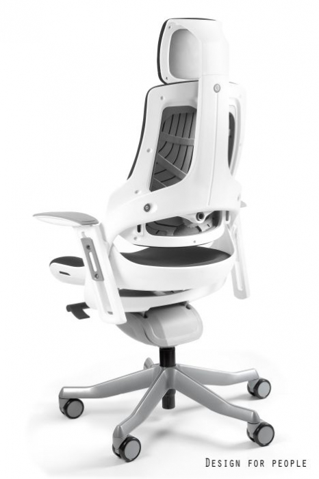 Scaun birou premium ajustabil Wau diverse culori, cadru alb, tapiterie textila, W-609-W-BL418 - Unique [3]