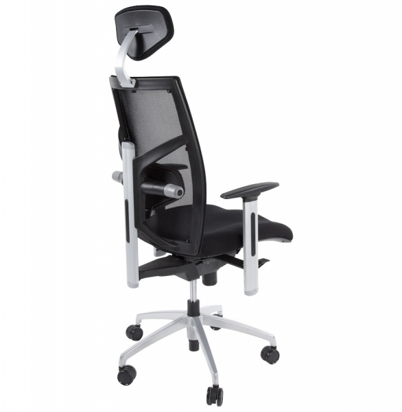 Scaun birou ergonomic premium Mit negru tapitat, spatar mesh, ajustabil, OC00090BL - Kokoon [4]