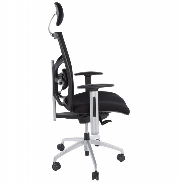 Scaun birou ergonomic premium Mit negru tapitat, spatar mesh, ajustabil, OC00090BL - Kokoon [3]