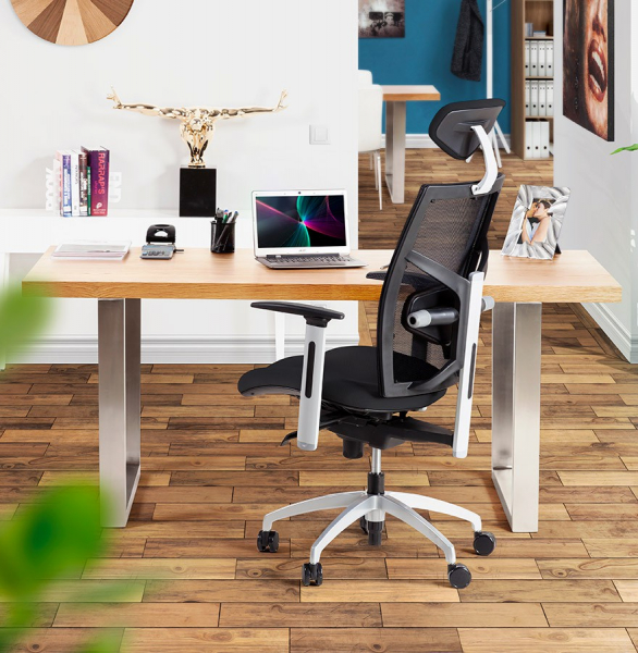 Scaun birou ergonomic premium Mit negru tapitat, spatar mesh, ajustabil, OC00090BL - Kokoon [11]