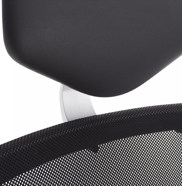 Scaun birou premium negru Osaka tapitat piele naturala, spatar mesh, tetiera ajustabila, OC00150BL - Kokoon [10]