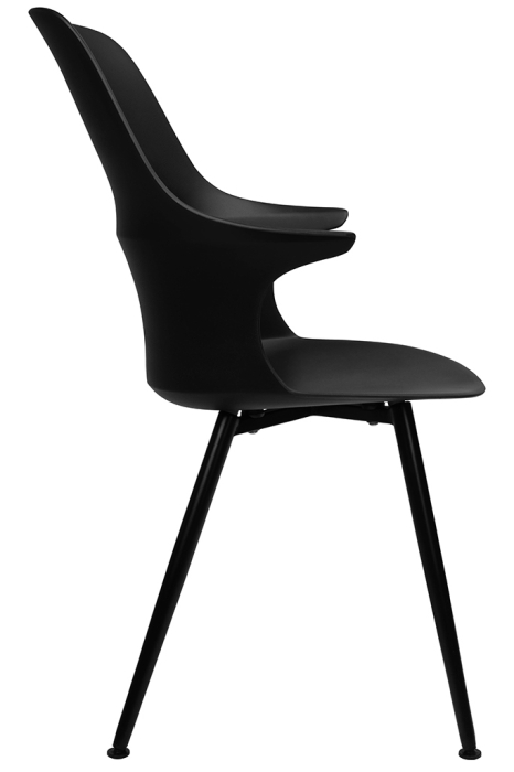 Scaun Brazo High 58x60x94,5 cm, Polipropilenă și Metal Negru - King Home [3]