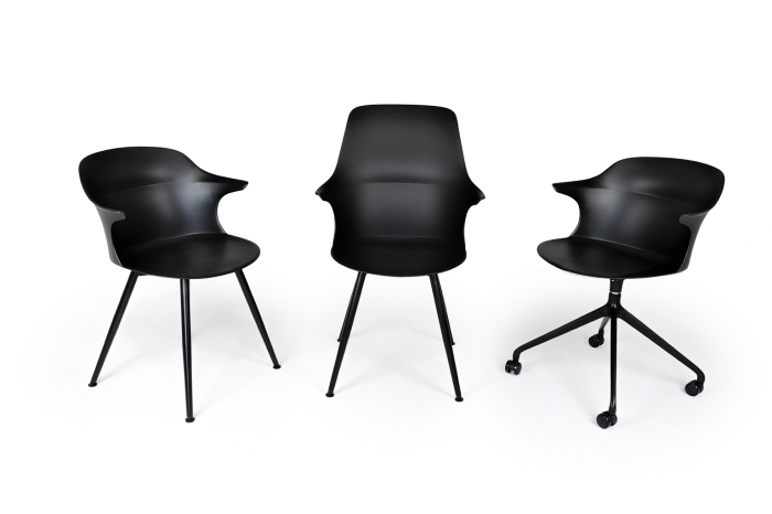Scaun Brazo High 58x60x94,5 cm, Polipropilenă și Metal Negru - King Home [10]