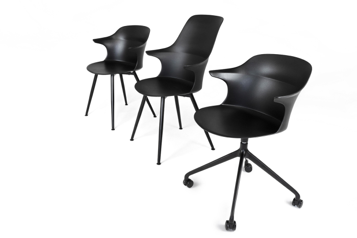 Scaun Brazo High 58x60x94,5 cm, Polipropilenă și Metal Negru - King Home [11]