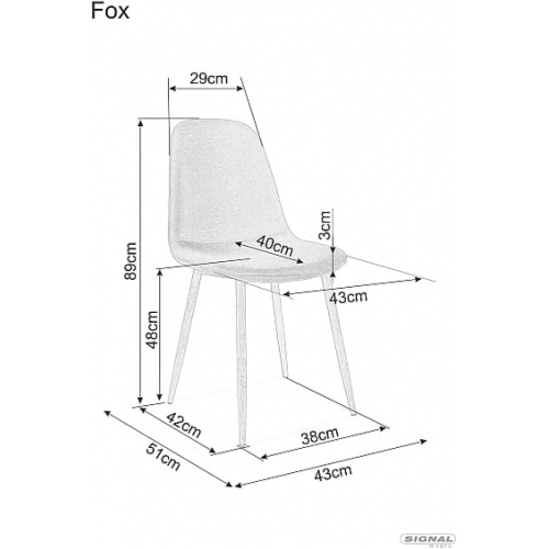Scaun bucatarie gri tapitat Fox, picioare lemn stejar, FOXSZ - Signal [2]