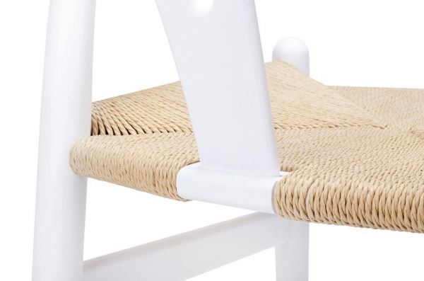 Scaun clasic alb Saku Premium cu spatar rotunjit din lemn masiv, sezut impletit, DC-541.WHITE - King [4]