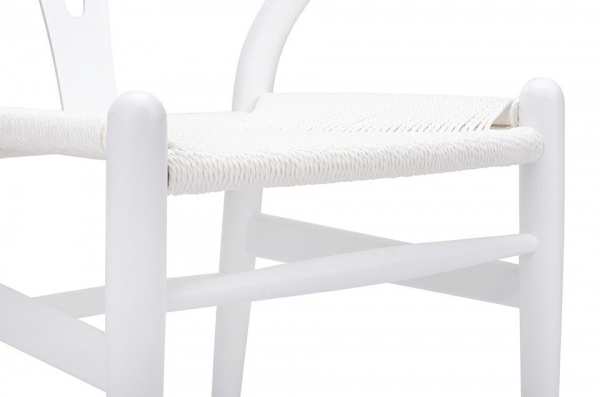 Scaun clasic alb Saku Premium cu spatar rotunjit din lemn masiv, sezut impletit, DC-541.WHITE - King [12]