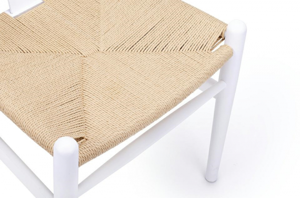 Scaun clasic alb Saku Premium cu spatar rotunjit din lemn masiv, sezut impletit, DC-541.WHITE - King [3]