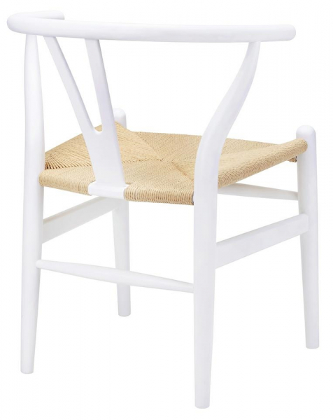 Scaun clasic alb Saku Premium cu spatar rotunjit din lemn masiv, sezut impletit, DC-541.WHITE - King [2]